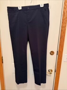 CJ Banks Navy Blue Flat Front Pants. 16W